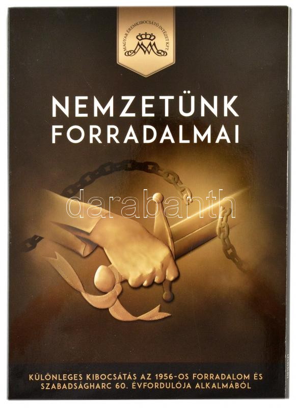 Ifj. Szlávics László (1959-) 2016. 'Nemzetünk forradalmai / 1956-os forradalom és szabadságharc' kétoldalas bronz emlékérem 'Nemzetünk forradalmai' kartonlapon, tanúsítvánnyal (36mm) T:PP ujjlenyomat, patina