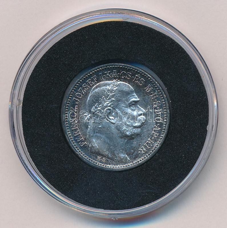 1915KB 1K Ag 'Ferenc József' tanúsítvánnyal T:1-,2 patina Adamo K5.1
