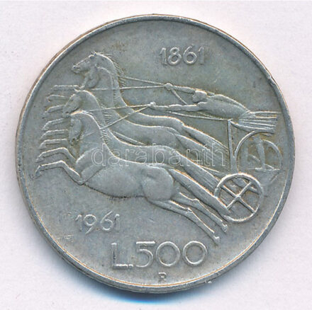 Olaszország 1961. 500L Ag 'Olasz egység centenáriuma' T:2 ph Italy 1961. 500 Lire Ag 'Italian Unification Centennial' C:XF edge error Krause KM#99