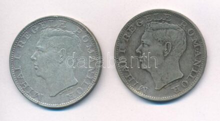 Románia 1944. 500L Ag 'I. Mihály' T:2,2- patina, egyik hajlott Romania 1944. 500 Lei Ag 'Mihai I' C:XF,VF patina, one is bent Krause KM#65