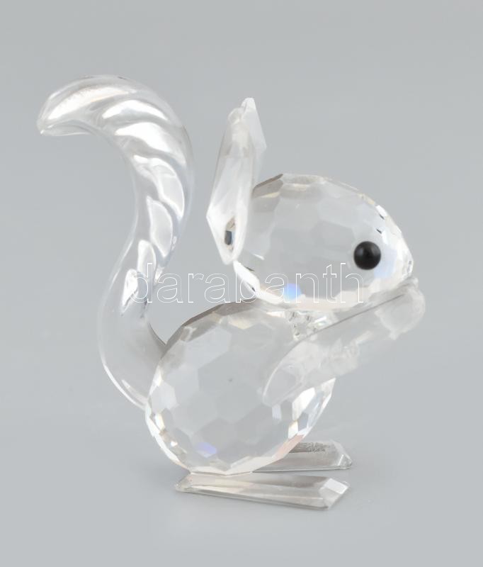 Swarovski kristály mókus figura. Jelzett, hibátlan, eredeti dobozában, m: 4,5 cm