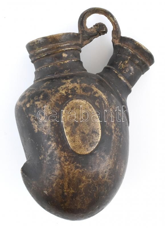 Bronz lőportartó. XVIII-XIX. század. 11 cm