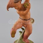 Gondos kerámia kis vitéz figura. Kézzel festett,jelzett, hibátlan. 29 cm.