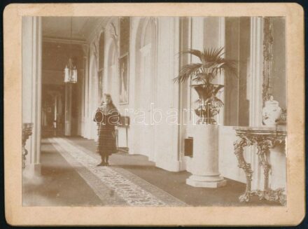 cca 1900 A keszthelyi Festetics-kastély belső terének részlete, 8x11 cm