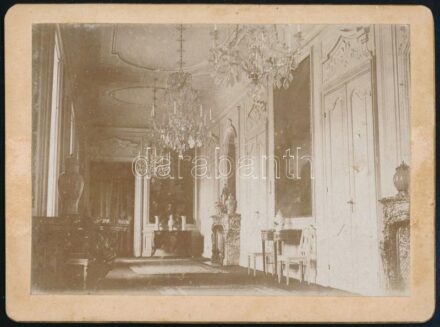 cca 1900 A keszthelyi Festetics-kastély belső terének részlete, 8x11 cm