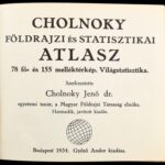 1934 Dr. Cholnoky Jenő: Földrajzi és statisztikai atlasz. 78 fő- és 155 melléktérkép. Világstatisztika. Szerk.: - - . Bp., 1934, Győző Andor, 144+(2) p. + 141 t. (színes térképek, közte kihajthatóak) + 137+(3) p. Harmadik kiadás. - Image 2