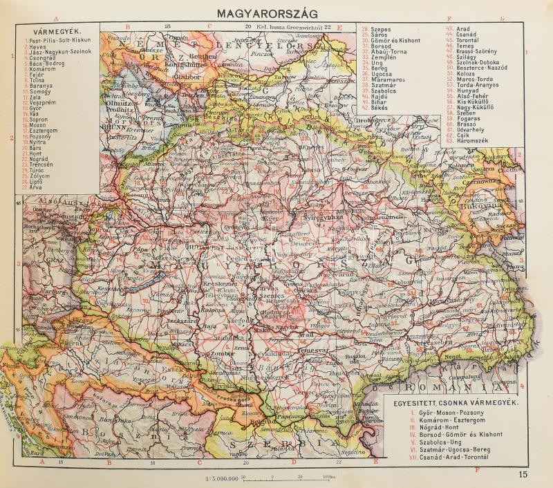 1934 Dr. Cholnoky Jenő: Földrajzi és statisztikai atlasz. 78 fő- és 155 melléktérkép. Világstatisztika. Szerk.: - - . Bp., 1934, Győző Andor, 144+(2) p. + 141 t. (színes térképek, közte kihajthatóak) + 137+(3) p. Harmadik kiadás. - Image 4