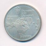 Kanada 1973. 5$ Ag 'Montreali olimpia - Észak-Amerika térkép' T:1- patina, kis ph Canada 1973. 5 Dollars Ag 'Montreal Olympic Games - North American map' C:AU patina, small edge error Krause KM#85