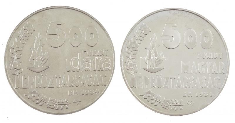 1984. 500Ft Ag 'Nyári Olimpiai Játékok - Los Angeles' (2xklf) T:PP, BU ujjlenyomat, patina Adamo EM79