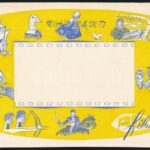 1961 Tanrend és Sew me, 2 db kézzel festett terv, tempera, papír, jelzett a hátoldalán (Sztraka?), 15,5x22,5 és 8,5x26,5 cm