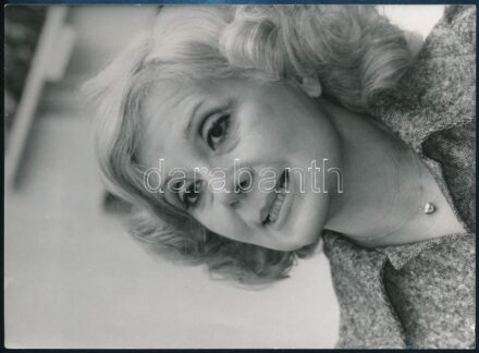 Ruttkay Éva portéja, Székely Tamás pecséttel jelzett sajtófotója (lapkiadó Fotó), 18x13 cm