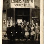 Budapest VIII. Baross utca, Csordás Mihályné szatócs üzlete. photo (kopott sarkak / worn corners)