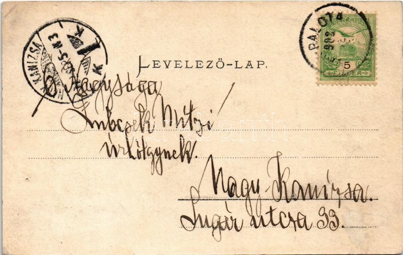 1902 Várpalota, Piactér, zsinagóga, üzletek. Pósa Endre kiadása (r) - Image 2