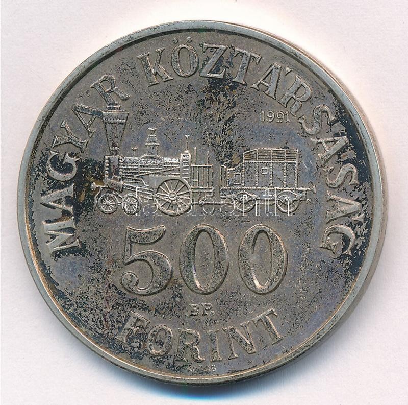 1991. 500Ft Ag 'Széchenyi István' tanúsítvánnyal T:2 patina, ujjlenyomat Adamo EM122 - Image 2