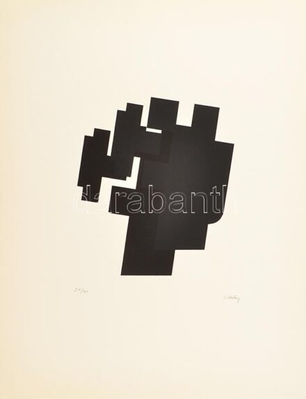 Hetey Katalin (1924-2010): Geometrikus kompozíció. Szitanyomat, papír. Jelzett. Számozott (26/40). Lapméret: 54x43 cm / Screenprint on paper, signed, numbered (26/40).