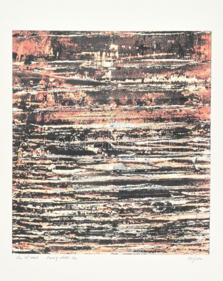 Joseph Kádár (1936-2019): Horizontális struktúra, 1988-93. Elektrográfia, papír, jelzett. 99/100 számozással. Hátoldalon a művész pecsétjével. 42,5x39 cm