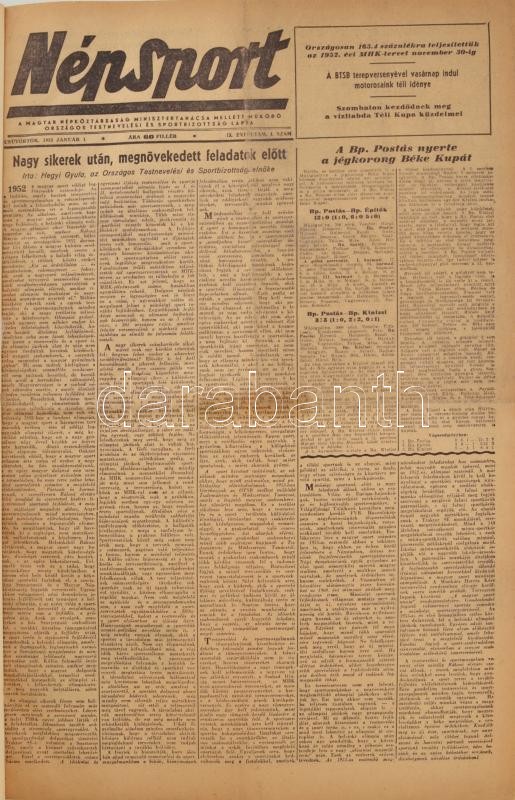 1953 A Népsport teljes első félévének számai bekötve