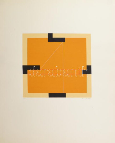 Konok Tamás (1930-2020): Geometria, 1991. Szitanyomat, papír, jelzett. Művészpéldány E.A. jelzéssel. 28×28 cm / Screenprint on paper, signed, artist's proof