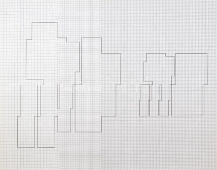 Kovács Attila (1938-2017): Koordináta geometria 1973/75, szitanyomat, papír, jelzett és számozott (94/100) a hátoldalá, 60x75cm. / screenprint on paper, signed and numbered (94/100) on the reverse