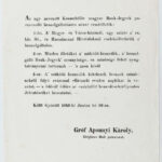 1849 gr. Apponyi Károly hadi parancsnok Kossuth bankók bevonásáról szóló hirdetménye 23x29 cm