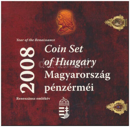 2008. 1Ft-100Ft (7xklf) 'Reneszánsz emlékév' forgalmi sor szettben + Mátyás denár Ag fantáziaverete (10g/0.999/27mm) T:PP kis patina Adamo FO42.4