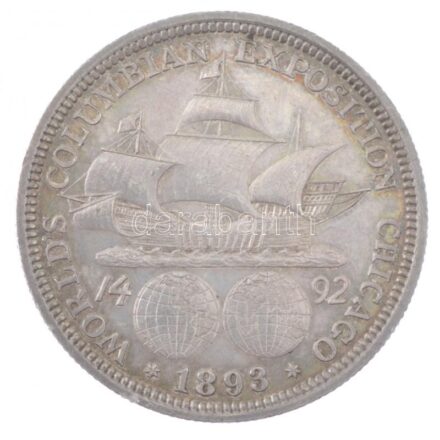 Amerikai Egyesült Államok 1893. 1/2$ Ag 'Columbiai fél dollár' T:2 USA 1893. 1/2 Dollars Ag 'Columbian Half-Dollar' C:XF Krause KM#117