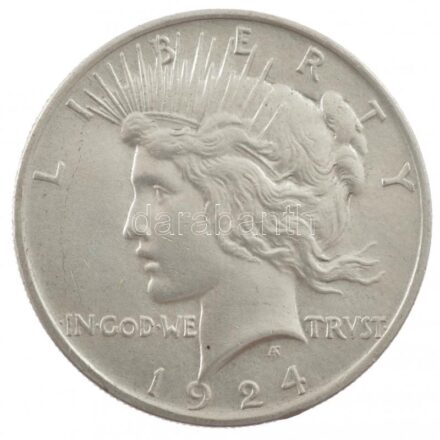 Amerikai Egyesült Államok 1924. 1$ Ag 'Béke' (26,72g) T:1- kis karc USA 1924. 1 Dollar Ag 'Peace' (26,72g) C:AU small scratch Krause KM#150