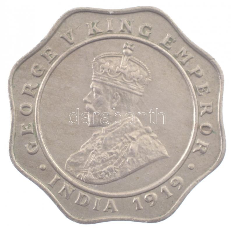 Brit-India 1919. 4A Cu-Ni 'V. György' (6,78g) T:1- British India 1919. 4 Anna Cu-Ni 'George V' (6,78g) C:AU Krause KM#519 - Image 2