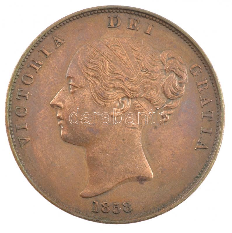 Nagy-Britannia 1858. 1p Cu 'Viktória' (18,78g) T:1- kis ph. Great Britain 1858. 1 Penny Cu 'Victoria' (18,78g) C:AU small edge error Krause KM#739