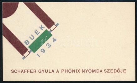 1934 Art deco újévi üdvözlőkártya szép állapotban