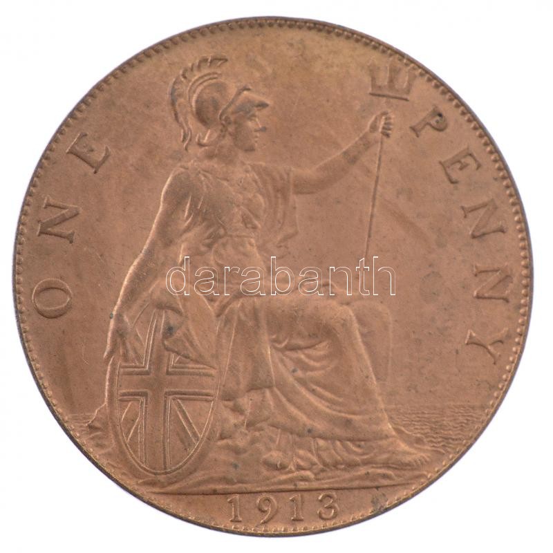 Nagy-Britannia 1913. 1p bronz 'V. György' (9,62g) T:1- Great Britain 1913. 1 Penny bronze 'George V' (9,62g) C:AU Krause KM#810