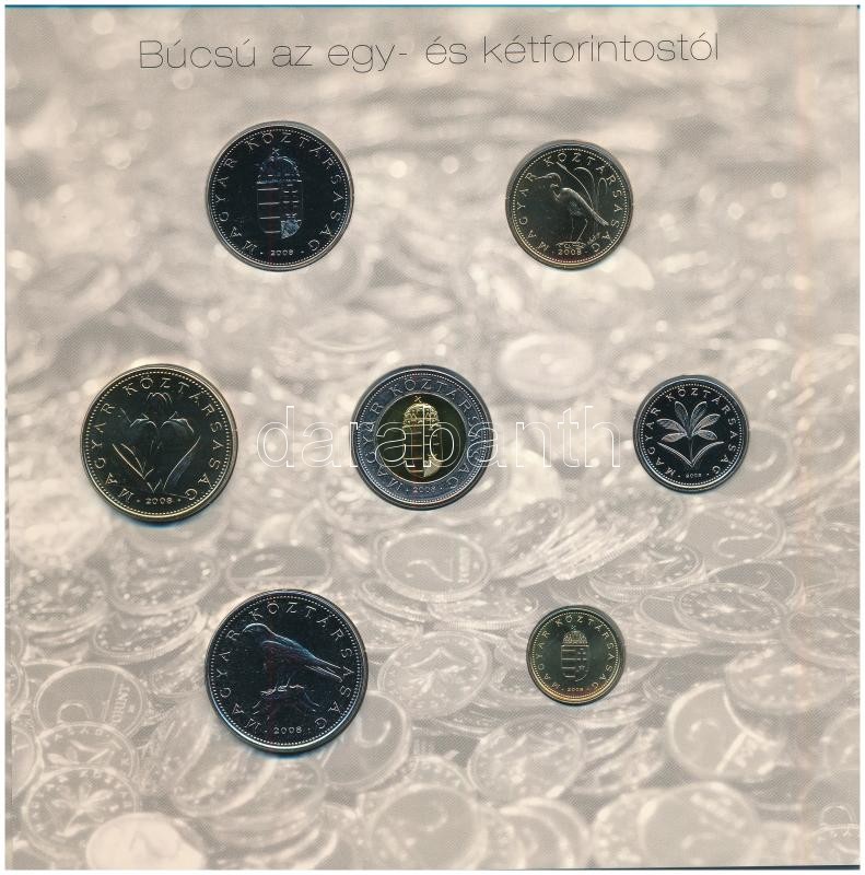 2008. 1Ft-100Ft (7xklf) 'Búcsú az egy- és kétforintostól' forgalmi sor szettben T:BU Adamo FO42 - Image 3