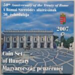 2007. 1Ft-100Ft (8xklf) forgalmi sor szettben, benne 50Ft '50 éves a Római Szerződés', külső tok ragasztása kissé elengedett T:BU Adamo FO41