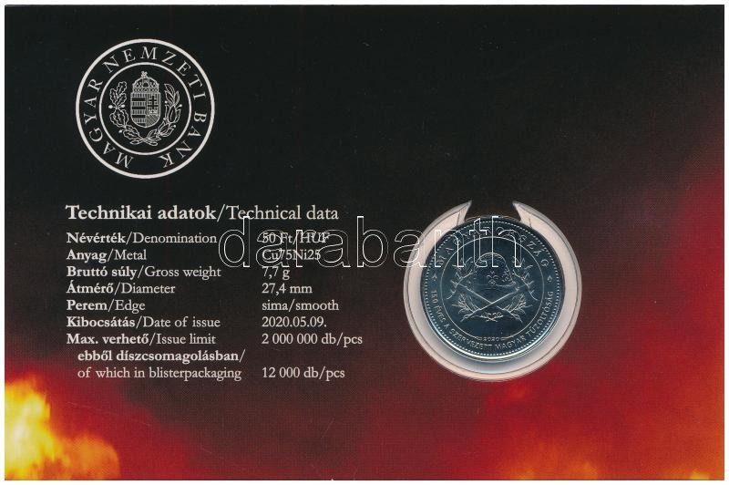 2020. 50Ft Cu-Ni '150 éves a Magyar Tűzoltóság' első napi veret sorszámozott emléklapon '02730' T:1 - Image 2