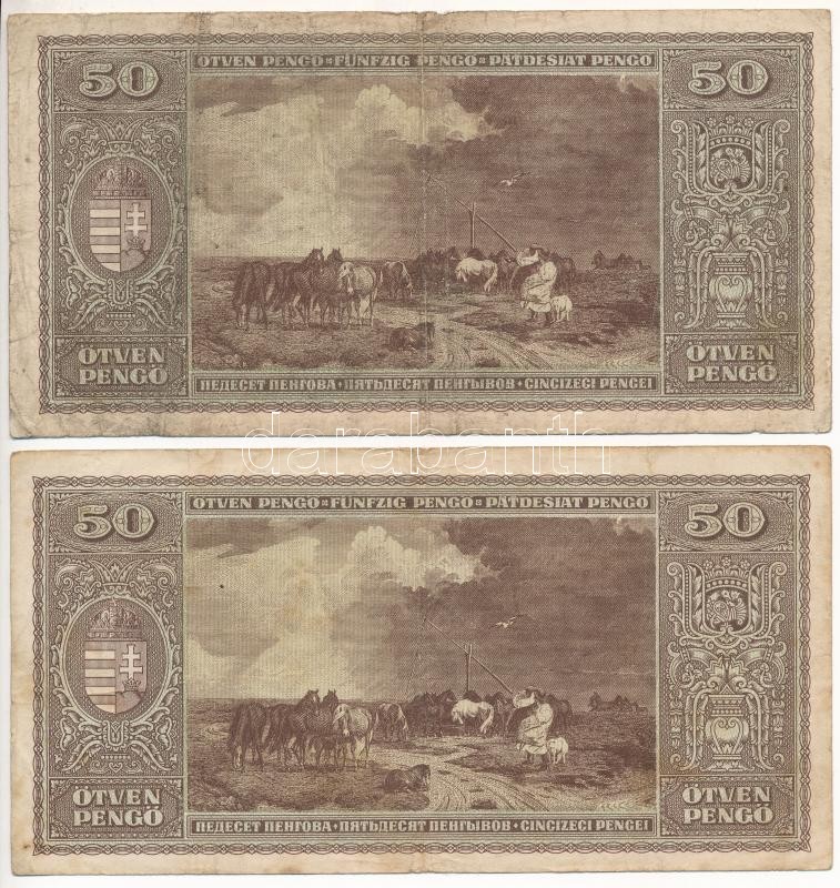 1945. 50P (4db) T:III,III- Adamo P15 - Image 4