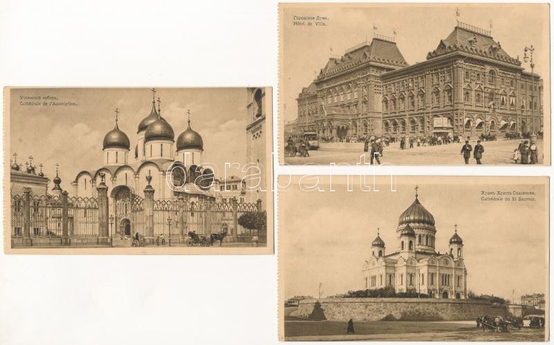 Moscow, Moskau, Moscou; - 8 db RÉGI város képeslap / 8 pre-1945 town-view postcards - Image 2