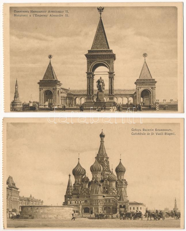 Moscow, Moskau, Moscou; - 8 db RÉGI város képeslap / 8 pre-1945 town-view postcards - Image 3