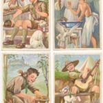 6 db RÉGI Márton L.-féle Cserkészlevelezőlapok Kiadóhivatal képeslap Márton L. szignóval / 6 pre-1945 Hungarian scout art postcards