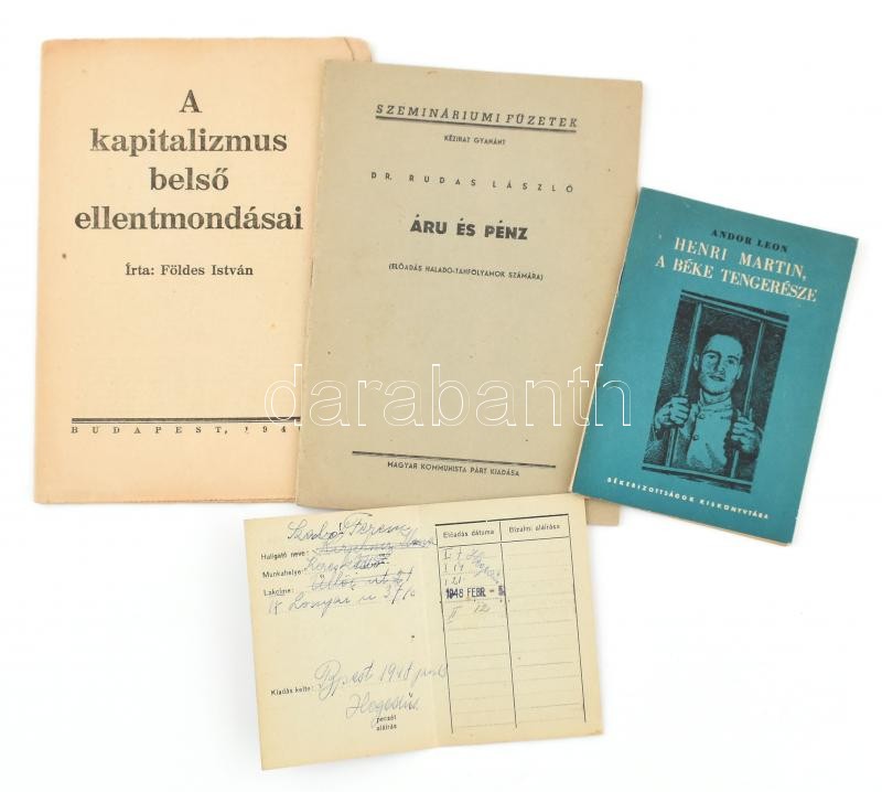 cca 1940-1950 Kommunista párt 4 db kiadványa