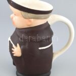 Porcelán füles kancsó, szerzetes formájú, mázas, kis kopással Jelzett 21 cm - Image 2