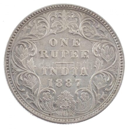 Brit-India 1887. 1R Ag 'Viktória' (11,63g) T:1- British India 1887. 1 Rupee Ag 'Victoria' (11,63g) C:AU Krause KM#492