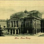 1911 Fiume, Rijeka; Piazza Ürmény / Ürmény tér, színház / square, theatre. W.L. Bp. 3808. (Rb)
