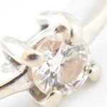 14K fehérarany gyűrű brillel. Jelzett, m: 49, 1,88g - Image 3