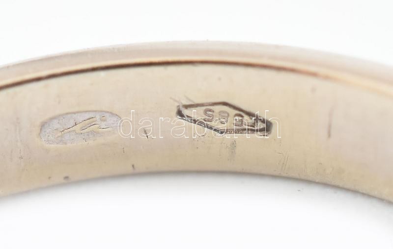 14K fehérarany gyűrű brillel. Jelzett, m: 49, 1,88g - Image 4