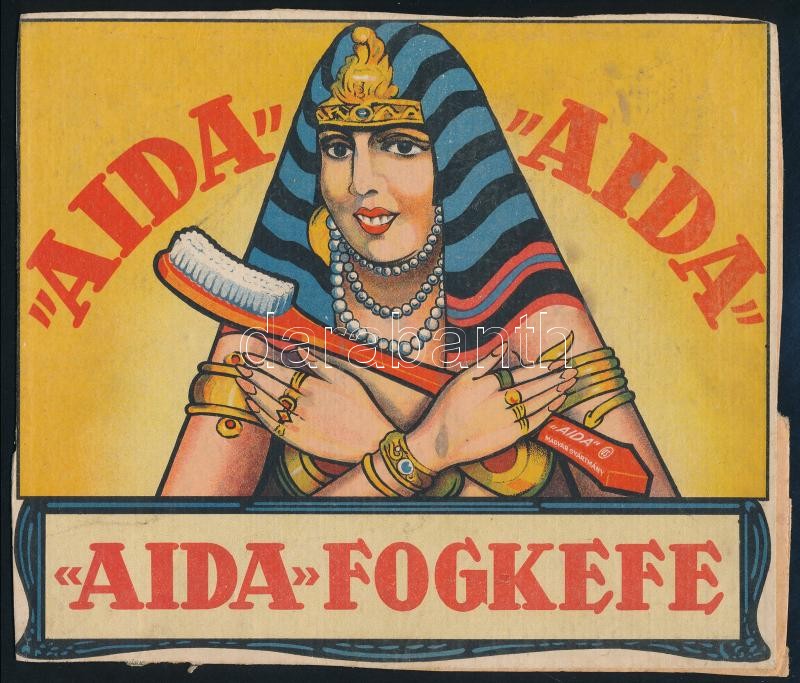 cca 1930 Aida fogkefe kétoldalas reklám nyomtatvány. Nagyvárad, Pallas. 20x17 cm - Image 2