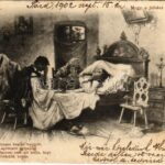 1902 'Megy a juhász szamáron...' Petőfi Dalai. Magyar folklór művészlap / Hungarian folklore art postcard (szakadás / tear)