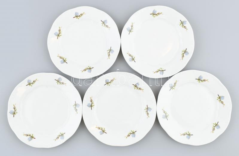 6 személyes Zsolnay szendvicses készlet, matricás porcelán, jelzett, hibátlan. - Image 4