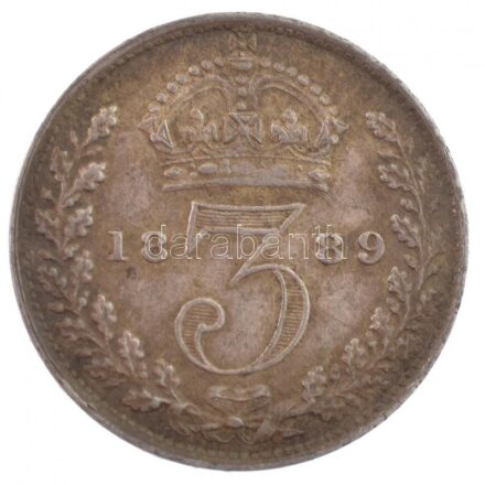 Nagy-Britannia 1889. 3p Ag 'Viktória' (1,41g) T:1-,2 patina Great Britain 1889. 3 Pence Ag 'Victoria' (1,41g) C:AU,XF patina Krause KM#758
