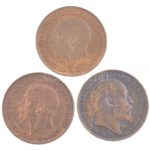 Nagy-Britannia 1909. Farthing Cu 'VII. Eudárd' + 1925. Farthing Cu 'V. György' + 1933. Farthing Cu 'V. György' T:1-,2 Great Britain 1909. Farthing Cu 'Edward VII' + 1925. Farthing Cu 'George V' + 1933. Farthing Cu 'George V' C:AU,XF - Image 2