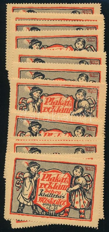 1914 20 db levélzáró 'Miskolc - plakát, reklám, bélyegkiállítás'